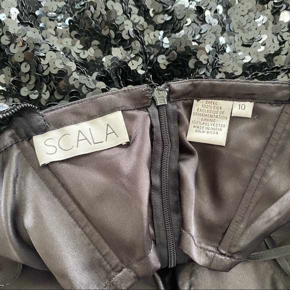 Vintage SCALA Sequin & Rhinestone Silk Mini Dress - Picture 3 of 10